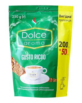 Растворимый кофе Dolce Aroma Gusto Ricco 250 г 4820093482462 фото