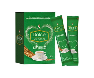 Розчинна кава Dolce Aroma Gusto Ricco в стіках 25 х 2 г 4820093481502 фото