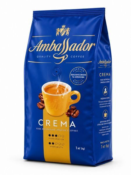 Кава в зернах Ambassador Crema 1000 г pskava0283 фото